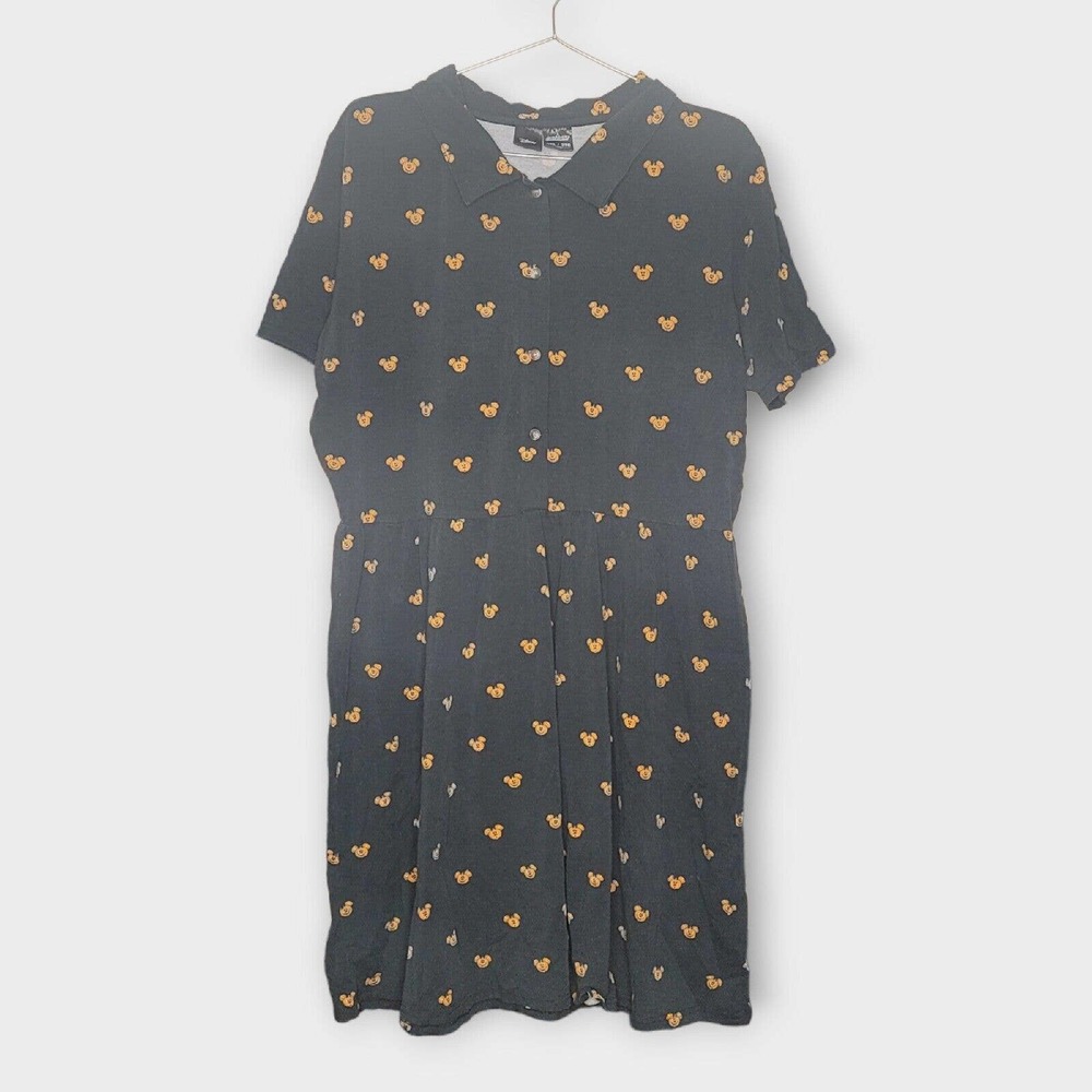 Disney CAKEWORTHY Halloween MICKEY Mouse PUMPKIN Button-up soft DRESS 3XL